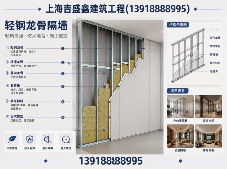 黄浦区隔墙吊顶工程展示图